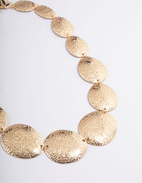 Gold Graduated Hammered Disc Necklace - link has visual effect only