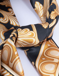 Black Fabric Vintage Double Print Scarf - link has visual effect only