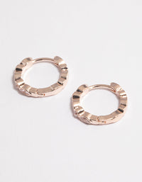 Rose Gold Diamante Row Huggie Earrings - link has visual effect only