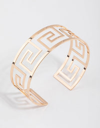 Gold Greek Pattern Cuff Bangle - link has visual effect only