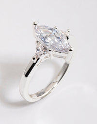 Silver Plated Precious Marquise Ring - link has visual effect only