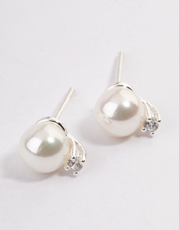Sterling Silver Pearl Stud Earrings - Lovisa