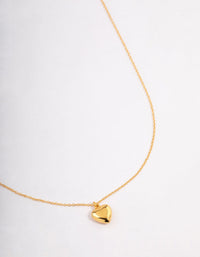 Gold Plated Sterling Silver Puffed Heart Necklace - link has visual effect only