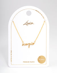 Gold Plated Scorpio Script Pendant Necklace - link has visual effect only