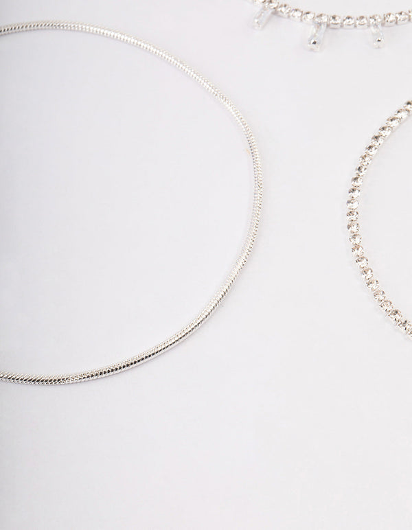 Silver Cupchain Baguette Anklet Pack