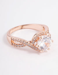 Rose Gold Round Infinity Halo Ring - link has visual effect only