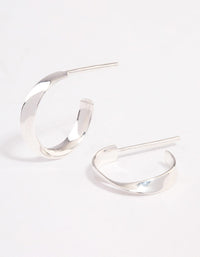 Sterling Silver Flat Twisted Hoop Earrings - link has visual effect only