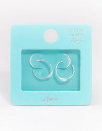 Sterling Silver Flat Twisted Hoop Earrings - link has visual effect only
