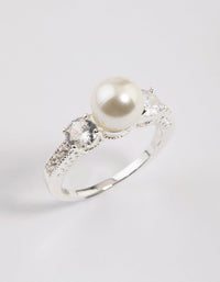 Silver Plated Enchanting Pearl Ring - link has visual effect only
