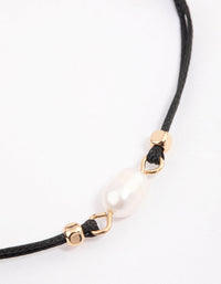 Gold Simply Pearl Charm Toggle Bracelet - link has visual effect only