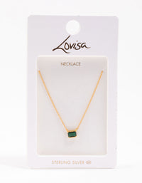 Gold Plated Sterling Silver Horizon Emerald Cut Necklace - link has visual effect only