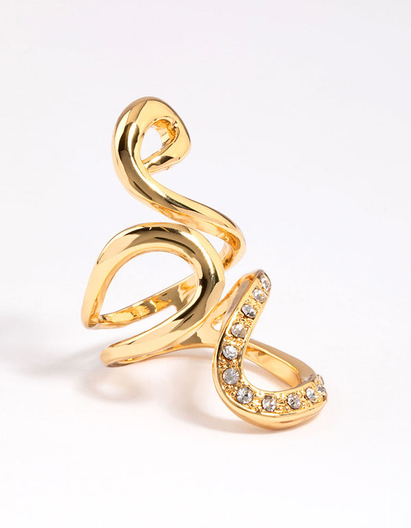 Gold Plated Swirly Wrapped Ring