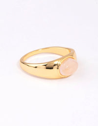 Gold Plated Oval Signet Ring - link has visual effect only