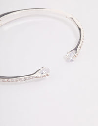 Silver Multi Cubic Zirconia Wrist Cuff - link has visual effect only