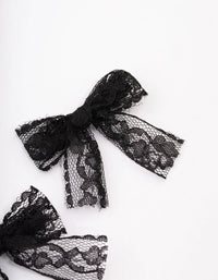 Black Lace Hair Bow Pack - link has visual effect only