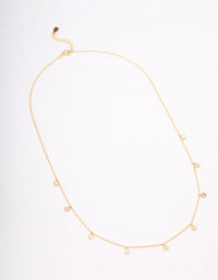 Gold Plated Sterling Silver Cubic Zirconia Droplet Pendant Necklace - link has visual effect only