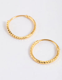 Gold Plated Sterling Silver Diagonal Hoop Earrings 12mm - link has visual effect only