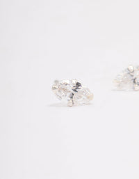 Sterling Silver Oval Cubic Zirconia Stud Earrings - link has visual effect only