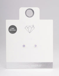 Sterling Silver Lilac Stud Earrings - link has visual effect only