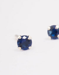 Sterling Silver Baby Blue Colour Stud Earrings - link has visual effect only