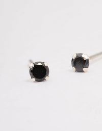 Sterling Silver Black Stud Earrings - link has visual effect only