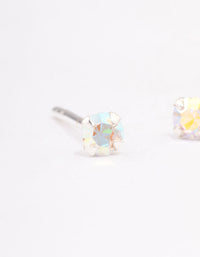 Sterling Silver Baby Pink Stud Earrings - link has visual effect only