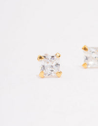 Gold Plated Sterling Silver Baby Pear Cubic Zirconia Stud Earrings - link has visual effect only