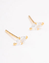 Gold Plated Sterling Silver Baby Marquise Stud Earrings - link has visual effect only