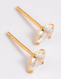 Gold Plated Sterling Silver Pear Cubic Zirconia Stud Earrings - link has visual effect only