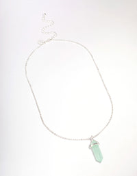 Silver Green Fluorite Shard Pendant Necklace - link has visual effect only