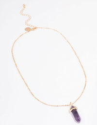 Gold Amethyst Pendant Necklace - link has visual effect only