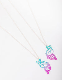 Silver Best Friend Butterfly Necklace Pack - link has visual effect only