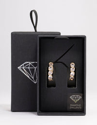 Gold Round Cubic Zirconia Huggie Earrings - link has visual effect only