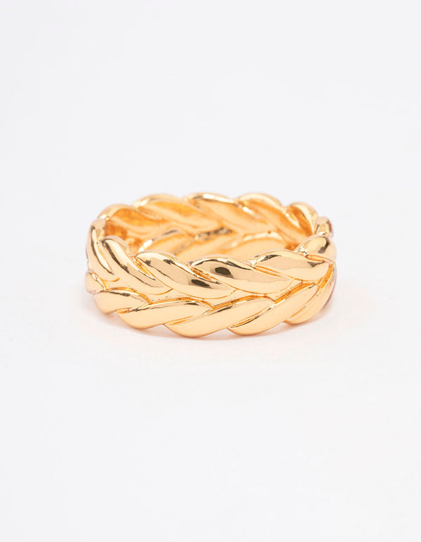 Gold Plated Leaf Band Ring