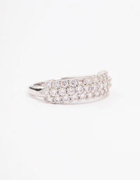 Rhodium Slim Cubic Zirconia Band Ring - link has visual effect only