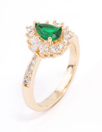 Gold Plated Regal Pear Engagement Ring - link has visual effect only