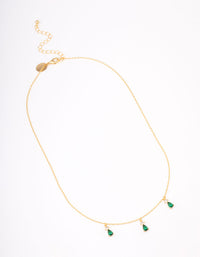 Gold Plated Triangular Pear Drop Necklace - link has visual effect only
