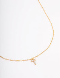 Letter T Gold Plated Initial Pendant Necklace - link has visual effect only