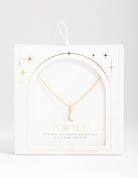 Letter L Gold Plated Initial Pendant Necklace - link has visual effect only