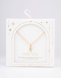 Letter K Gold Plated Initial Pendant Necklace - link has visual effect only