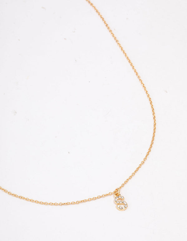 Letter S Gold Plated Initial Pendant Necklace