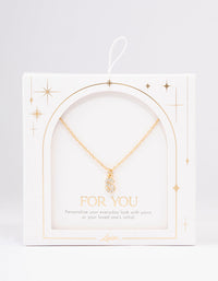 Letter S Gold Plated Initial Pendant Necklace - link has visual effect only
