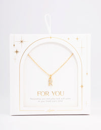 Letter R Gold Plated Initial Square Pendant Necklace - link has visual effect only