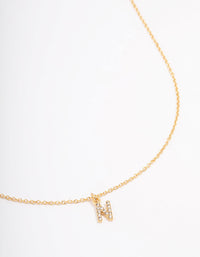 Letter N Gold Plated Initial Pendant Necklace - link has visual effect only