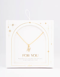 Letter N Gold Plated Initial Pendant Necklace - link has visual effect only