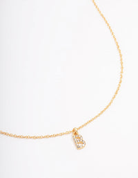 Letter B Gold Plated Initial Pendant Necklace - link has visual effect only
