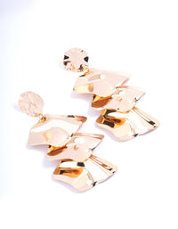 Gold Abstract Disc Drop Earrings - link has visual effect only