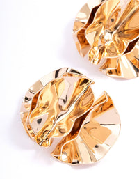 Gold Flower Curve Stud Earrings - link has visual effect only