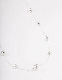 Rhodium Molten Ball Long Necklace - link has visual effect only