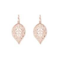 Rose Gold Drop Leaf Earrings - link has visual effect only